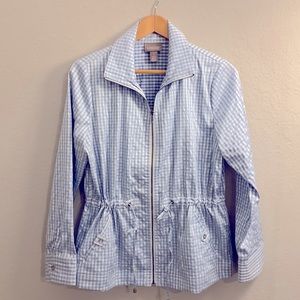 Chico’s blue and white checkered pattern size 1